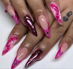 Barbies Dreamhouse, Trendy Almond Nails, Nail Vibes, Concert Nails, Bday Nails, Nail Artwork, Long Almond Nails, Nail Pics, Nail Station