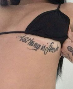 Underboob Tattoos Words, Serious Tattoos, Underboob Tattoo Designs, Worst Tattoos, Cute Thigh Tattoos, Bla Bla Bla, Finger Tattoo For Women, Sharpie Tattoos, Black Girls With Tattoos