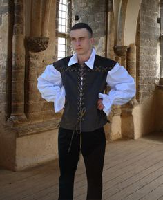 Men's medieval style shirt for festival, chest and cuffs with tie fasteners.Our atelier is engaged in tailoring costumes for events and therefore we can make clothes according to your measurements and take into account all your wishes. Medieval Prince Outfit, Medieval Clothing Male, Fantasy Vest, Fantasy Pants, Medieval Clothing Men, 14th Century Clothing, Medieval Outfit