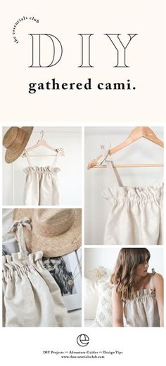 the instructions for how to make gathered cami