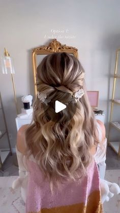 Twisted Wedding Hairstyles, Twisted Half Up Hairstyles, Easy Diy Bridal Hair Half Up, Twist Half Up, Easy But Pretty Hairstyles, Hair Tutorial Half Up, Braided Hair Clip Hairstyles, Twisted Half Up Half Down Tutorials, Bride Simple Hairstyles