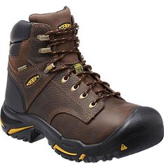 1014600 KEEN Utility Men's Mt Vernon Work Boots - Cascade Brown Keen Boots, Mt Vernon, Fashionable Snow Boots, Mens Leather Boots, Work Boots Men, Work Boot, Desert Boots, Nubuck Leather, Waterproof Boots