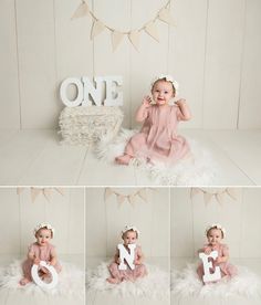 One Year Photoshoot Ideas Studio, One Year Photoshoot Ideas, Newborn Cake, First Birthday Photography, 1st Birthday Girl Decorations, 1st Birthday Party For Girls, Baby Birthday Decorations