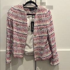 Reposhing This Item I Purchased From @Beebrudz. Loved It, But It Didn’t Fit White Tweed Blazer For Spring, White Fitted Tweed Outerwear, Light Grey Blazer, Cropped Blazer Jacket, Houndstooth Jacket, Green Blazer, Black Tweed, Striped Jacket, Grey Blazer