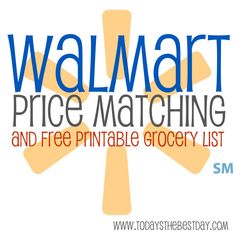 the walmart price matching and free printable grocery list is on sale for $ 5