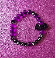 Rave Candy, Ghoul Gang, Pulseras Kandi, Halloween Bracelet, Cute Bracelet, Halloween Beads