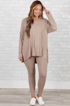 We made this set with you in mind! Its stretchy fabric and classic ash mocha color make it comfortable and versatile for lounging around or a casual day out! With its comfy fit, you will feel relaxed and confident no matter where you go! 90% Polyester, 10% Spandex Chic Soul, Mocha Color, Model Fits, Long Blouse, Comfy Fits, Stretchy Fabric, Affordable Fashion, Mocha, Plus Size Outfits