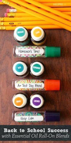 Your kids will love these 3 new personalized essential oil roller blends to stay calm and focused for back to school from http://RecipeswithEssentialOils.com Essential Oil Roller Blends, Oil Roller Blends, Roller Blends, Essential Oils For Kids, Essential Oil Remedy, Yl Oils, Diy Essentials, Oil Remedies, School Success