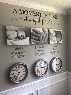 there are clocks on the wall with different time zones