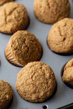 freshly baked muffins in a baking pan ready for the oven to be eaten