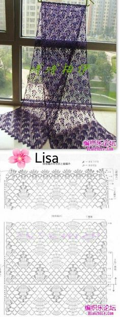 a crochet pattern with the words lisa written in english and chinese on it