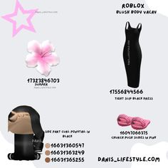 an info sheet showing the different types of clothing and accessories that are available for purchase