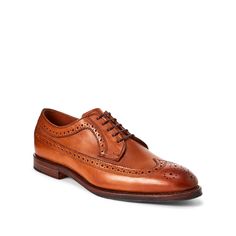 Expertly crafted from supple calfskin the American-made Sanderson wingtip is detailed with intricate perforations and burnished for a rich depth of color. American Made, Calf Skin, Dress Shoes Men, Classic Style, Oxford Shoes, Shoes Mens, Dress Shoes, Oxford, Ralph Lauren