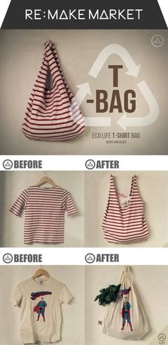 the instructions for how to make t - shirt bags