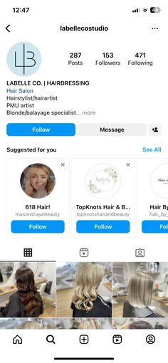 the hair salon app is open and showing different hairstyles on its screenshot