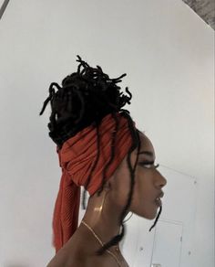 Wrapped Dreadlocks, Headwrap Hairstyles, Head Wrap Styles, Hair Scarf Styles, Head Scarf Styles, Hair Magazine, Hairdos For Curly Hair, Girls Braids