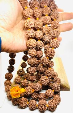 Welcome, Namaste  We offer 100% Money Back, No Questions Asked. Bid with confidence. Nepalese 5 Mukhi Rudraksha collector big beads Mala - very long beads mala - Large beads - Nepalese collector beads - 108 + 1 beads - mantra knots after each bead Total Rudraksha - 108 + 1 Individual Bead size - (20 mm) approx  Length of Mala - 180 cm  (approx) This Kantha of 108  beads of 5 Nepalese mukhi rudraksh is very auspicious. 5 MUKHI REPRESENTS JUPITER PLANET. Five mukhi rudraksha is used to sublimate t Traditional Hand-strung Beaded Necklaces For Festivals, Traditional Hand-strung Mala For Meditation, Spiritual Beaded Temple Necklace For Festivals, Traditional Mala For Meditation With Latkans, Beaded Temple Necklace For Rituals And Festivals, Traditional Tilla Beaded Necklaces For Puja, Spiritual Round Beads Temple Necklace For Puja, Traditional Hand-strung Mala For Rituals, Spiritual Temple Necklace With Round Beads For Puja