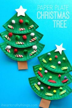 paper plate christmas tree craft for kids