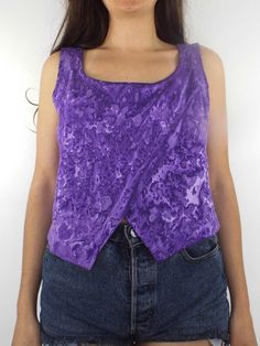 Vintage 90s Purple Tie Dyed Double Layer Crop Top Cropped Purple Tank Top For Spring, Purple Cropped Tank Top For Spring, 90s Style Fitted Purple Top, Fitted 90s Style Purple Top, Fitted Purple Top In 90s Style, Purple Cropped Tank Top For Summer, Purple Fitted Cropped Tank Top, Fitted Cropped Purple Tank Top, Fitted Purple Cropped Tank Top