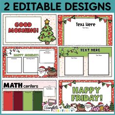 two editable designs for christmas and new year's day