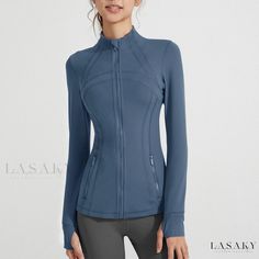 Lasaky - Ladies' Gym Wear Outerwear with Built-in Bra and Sleek Design Fitted Moisture-wicking Outerwear, Fitted Moisture-wicking Solid Outerwear, Fitted Solid Moisture-wicking Outerwear, Fitted Solid Color Moisture-wicking Outerwear, Fitted Moisture-wicking Activewear For Fall, Casual Fitted Fall Activewear, Fitted Moisture-wicking Outerwear For Spring, Casual Fall Outerwear For Yoga, Ladies Gym Wear