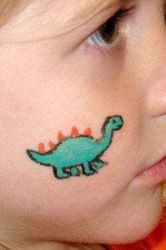 Dinosaur Face Paint, Simple Face Painting, Dinosaur Face Painting, Dinosaur Tattoo, Painting Halloween, Space Stuff