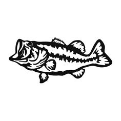 a black and white drawing of a fish