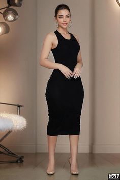 Fisdy - Elegante vestido ajustado sin mangas con diseño sin espalda Fitted Bodycon Dress, Backless Midi Dress, Backless Bodycon Dresses, Tweed Pattern, Basic Skirt, Loose Fit Shirts, Sleeveless Bodycon Dress, Bodycon Midi Dress, Backless Design