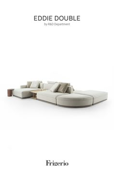 Double sided sofa Eddie by Frigerio with two linear sections in double sided version with curved ending elements and poufs for big living room areas. Covered in a light coloured fabric in the hues of beige and white, the base is in leather for an elegant touch of precious materials. Sofa For Big Living Room, Modern Sofa Designs Luxury, Sofa Design Luxury, Big Living Room, Modern Sofa Living Room, Home Hall Design, Open Concept Layout, Furniture Design Chair, Modern Sofa Designs