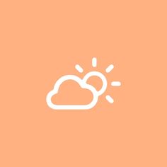 an orange background with a white cloud and sun