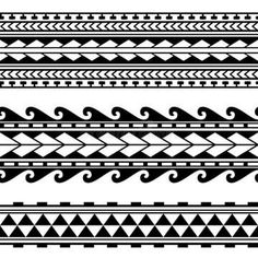 Set of Maori Polynesian Tattoo Bracelets Border. Tribal Sleeve Seamless Pattern Vector Stock Vector - Illustration of ornament, samoan: 229159114 Tongan Art, Maori Tattoo Patterns, Polynesian Tattoo Meanings