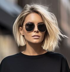 Create Pin for ad Bronde Balayage Short Hair Bob Cut, 70s Bob Hairstyles, Short Gray Bob Hairstyles Over 50, Blonde Bob Shadow Root, 2025 Short Hair Trends, 2025 Blonde Hair Trends, Assymetrical Lob, Inverted Long Bob Hairstyles, Haircut 2025 Trends Women