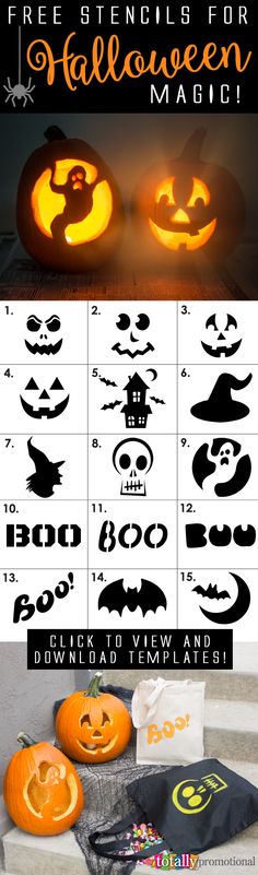 halloween pumpkin stencils for kids and adults to make them look like they're ready