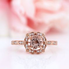 Checkout our New Arrival http://etsy.me/1NHhwAl The center stone is natural 7mm Round Fancy Color AAA Pink morganite. The side stones are Natural diamond in G-H/SI Color/Clarity. The setting is a solid 14k Rose gold and authenticated with a 14k stamp. It has a dazzling high polished finish to make its shininess last longer . You can make it a complete set with a matching band. This ring is absolutely stunning and I am confident you will love it. Perfect for Weddings, Mothers Day, Birthdays, Vale Elegant Morganite Wedding Jewelry With Center Stone, Blush Morganite Ring With Center Stone, Classic Rose Gold Morganite Wedding Ring, Rose Gold Morganite Jewelry With Center Stone, Morganite Rose Gold Jewelry With Center Stone, Morganite Center Stone Rose Gold Jewelry, Blush Morganite Jewelry With Center Stone, Blush Morganite Center Stone Jewelry, Fine Jewelry Blush Color With Center Stone