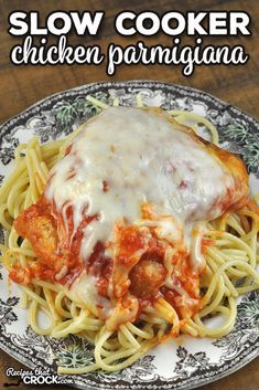 this slow cooker chicken parmesan is an easy and delicious dinner