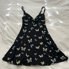 - Amazing Condition - Never Worn - Adjustable Straps Black Butterfly Print Spring Dresses, Black Butterfly Print Dress For Spring, Black Butterfly Print Dresses For Spring, Black Fitted Summer Mini Dress, Fitted Black Summer Mini Dress, Black Spring Dress From Urban Outfitters, Urban Outfitters Black Floral Print Dress, Urban Outfitters Black Floral Dress, Black Floral Print Dress By Urban Outfitters