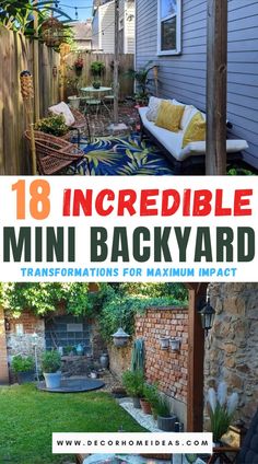 Elevate your outdoor space with our curated collection of 18 mini backyard marvels. From charming seating arrangements to ingenious garden solutions, explore chic ideas to maximize the potential of your petite garden oasis. Small Yard Ideas On A Budget Simple, Small Yard Decorating Ideas, Amazing Small Backyards, Tony Backyard Ideas, Small Yard Design Backyards, Whimsical Backyard Landscaping, Shallow Backyard Design, Tiny Yard Ideas Diy Small Spaces, Small Outdoor Spaces Backyards