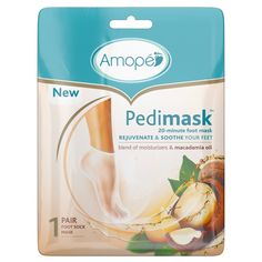 Amope Pedimask 20-Minute Foot Mask - Macadamia Oil Footcare Routine, Mask Time, Macadamia Nut Oil, Foot Mask, Foot Socks, Macadamia Nut, Spa Day At Home, Body Moisturizers, Macadamia Oil