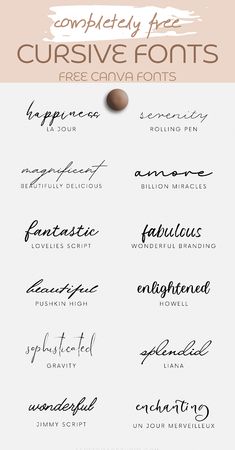 some type of font that is in different colors and sizes, with the words cursive