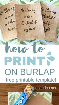 how to print on burlap and free printable template