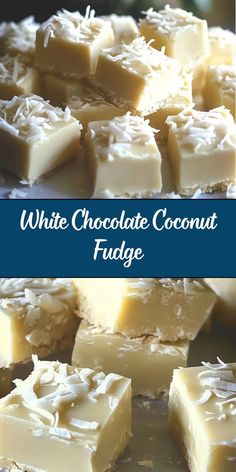 This White Chocolate Coconut Fudge is a creamy and indulgent treat that combines the sweetness of white chocolate with the tropical flavor of coconut. It's easy to make and perfect for sharing during holidays or special occasions. Ghirardelli White Chocolate Powder Recipes, White Chocolate Caramel Pecan Fudge, Coconut Fudge Recipe, Coconut Fudge, White Chocolate Coconut, Maple Fudge, Recipes Holiday, Powder Recipe, Chocolate Coconut