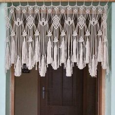 PRICES MAY VARY. Package:Package has a handmade valance.The macrame valance can be stretched to a width of 47inches(120CM),high is 22inches(55CM).Tips:Because the valance is a handwoven item,there may be a 1 to 2 inches deviation of size existing between them. Great material:Our macrame curtain valance is inspired by aztec tribal art objects and boho chic wall decor. Made of high quality cotton cord and tassel,because of the handmade woven,the product has a certain degree of flexibility.The leng Boho Window, Curtain Macrame, Doorway Curtain, Above Bed Decor, Macrame Curtain, Curtain Valance, Macrame Wall Art, Wall Background, Boho Dekor