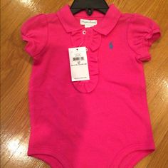 Infant Girls Size 6 Months. Brand New With Tag, Never Been Worn. Comes From Pet And Smoke Free Home. Fitted Solid Color Bodysuit For Playwear, Fitted Bodysuit For Playtime, Solid Fitted Bodysuit For Playwear, Cute Fitted Solid Color Bodysuit, Cute Fitted Bodysuit, Pink Casual Bodysuit For Playwear, Pink Fitted Onesie For Playtime, Fitted Cute Ralph Lauren Tops, Cute Fitted Ralph Lauren Tops