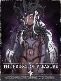 the prince of pleasure poster with an image of a woman dressed in black and white