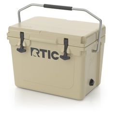 a large cooler with two handles on it