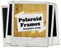 two polaroid frames with the words polaroid frames on them and an arrow pointing to each other