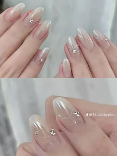 Nail Simple, Engagement Nails, Wedding Nail Art Design, Subtle Nails, Nails Aesthetic, Simple Gel Nails