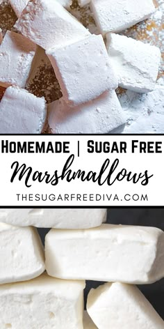 homemade sugar free marshmallows with text overlay