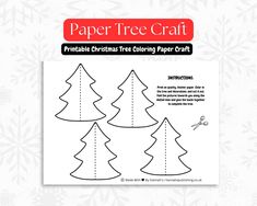 paper tree craft is shown with instructions for how to make the christmas tree ornament