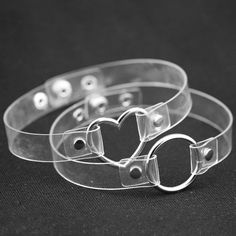 Clear Transparent Heart Design Choker Necklace on Storenvy Transparent Heart, O Ring Choker, Heart Choker Necklace, Heart Choker, Estilo Punk, Metal Heart, Leather Chokers, Choker Collar, Online Fashion Stores